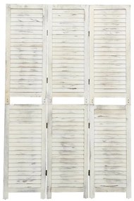 338570 vidaXL Biombo com 3 painéis 105x165 cm madeira branco antigo