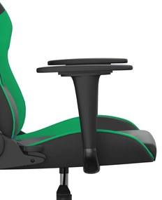 Cadeira gaming massagens couro artificial preto e verde