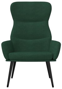 Cadeira de descanso tecido verde-escuro