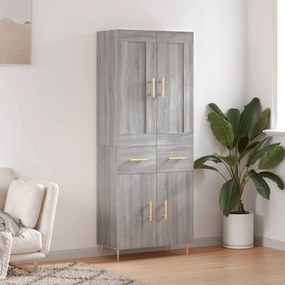 vidaXL Armário alto 69,5x34x180 cm derivados de madeira sonoma cinza