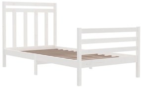 Estrutura de cama 100x200 cm madeira maciça branco