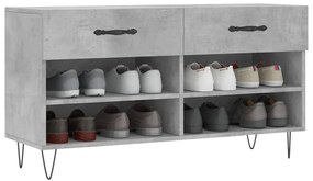 Banco sapateira 102x35x55 cm derivados madeira cinzento cimento