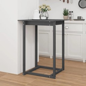 vidaXL Mesa de bar 80x80x110 cm pinho maciço cinza