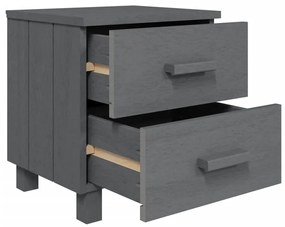 Mesas cabeceira HAMAR 2pcs 40x35x44,5 pinho maciço cinza-escuro