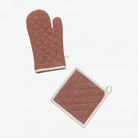 Conjunto De Luvas E Panos Para Forno Dasiel Terracota - Sklum