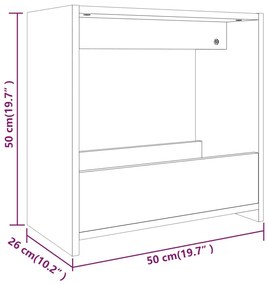 Mesa de apoio 50x26x50 cm derivados madeira carvalho castanho