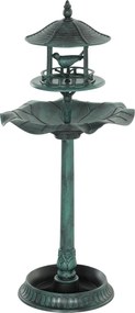 Bebedouro para pássaros e Floreira 3 em 1 Ø 50 x 113 cm, em polipropileno verde-acinzentado