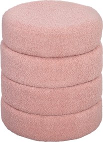 HOMCOM Puff, redondo, Teddyfleece, até 120 kg, Φ40x45H cm, Rosa | Aosom Portugal