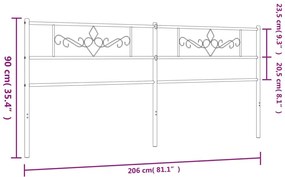 Cabeceira de cama 200 cm metal branco