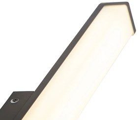 LED Candeeiro de parede moderno para casa de banho preto 62 cm IP44 - Cascada Moderno