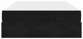 Estrutura da Cama com armazenamento Preto 140 x 190 cm Veludo