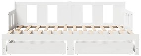 Sofá-cama com gavetão e gavetas sem colchão 90x190 cm branco