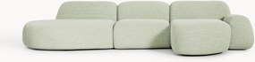 Sofá de canto modular em bouclé com chaise longue Wolke (4 lugares)