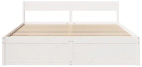 Cama sem colchão 180x200 cm madeira de pinho maciça branco