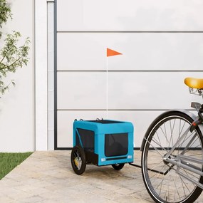 vidaXL Reboque de bicicleta p/ animais tecido oxford/ferro azul/preto