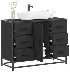 vidaXL Armário lavatório casa de banho 80x33x60 cm deriv.madeira preto