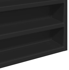 Armário vitrine 100x8,5x58 cm derivados de madeira preto