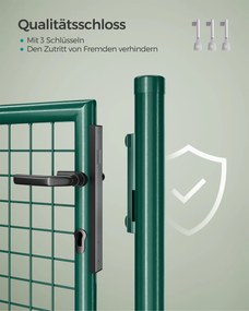 Portão de jardim em aço galvanizado 106 x 6 x 170 cm verde