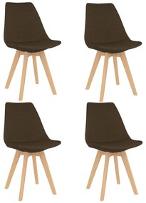 vidaXL Cadeiras de jantar 4 pcs tecido castanho