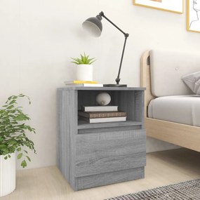 vidaXL Mesa cabeceira 40x40x50 cm derivados de madeira cinzento sonoma