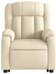 Poltrona reclinável elevatória elétrica tecido cor creme