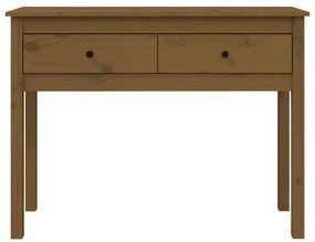 Mesa consola 100x35x75 cm madeira de pinho maciça castanho mel