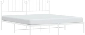Estrutura de cama com cabeceira 180x200 cm metal branco