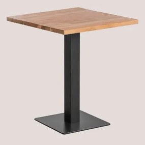 Mesa Bar Quadrada Em Madeira De Acácia Ristretto Preto & ↔︎ 70 Cm - Sklum