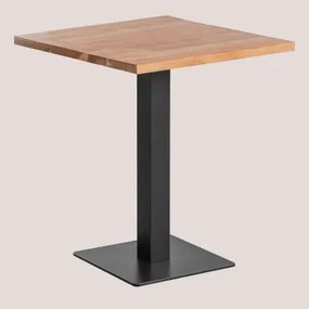 Mesa De Bar Quadrada Em Madeira De Acácia Ristretto ↔︎ 70 Cm & Preto - Sklum