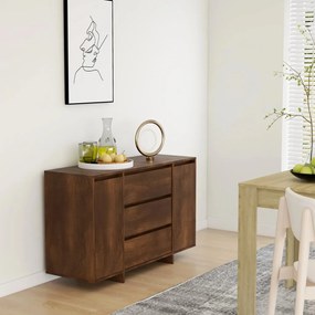 vidaXL Aparador 3 gavetas 120x41x75cm deriv. madeira carvalho castanho