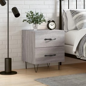 vidaXL Mesa cabeceira 40x35x47,5 cm derivados madeira sonoma cinza