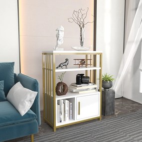 Estante Letos – Branco e Dourado – 60x80x29,6 cm