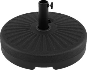 Base redonda para guarda-sol de pátio 51 cm metálica, Preenchível com água ou areia até 27 kg, com 2 acopladores para jardim, piscina preta