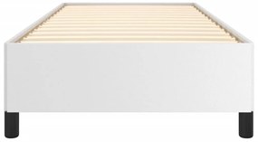 Estrutura de cama 90x200 cm couro artificial branco