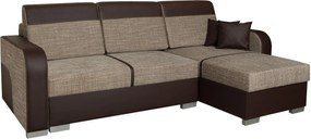 Sofá de canto Edinburg 102, Cama com arrumação, 235x155x90cm, 111 kg, Pernas: Plástico