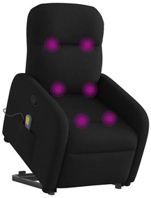Poltrona de massagens reclinável elevatória tecido preto