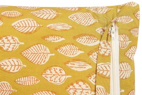 Almofada decorativa com padrão folhas amarelo 45 x 45 cm GINNALA Beliani