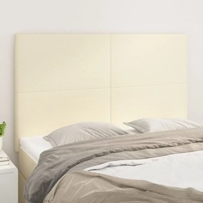 vidaXL Cabeceira Creme 144x5x118/128 cm Couro Sintético
