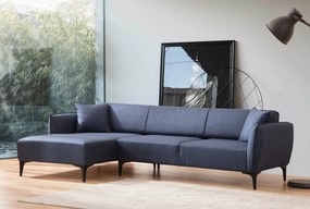 Sofá "Belissimo" Chaise Longue de 3 Lugares – Azul – 270x140x95 cm – D