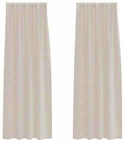Cortinas com cortinas 2 pcs Areia 140 x 225 cm Poliéster