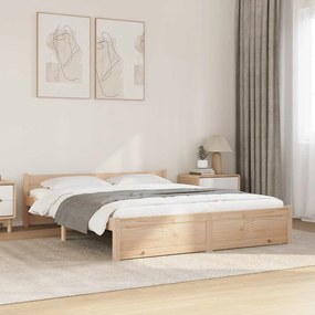 Estrutura de cama 140x190 cm madeira maciça