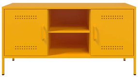 Móvel de TV 100,5x39x50,5 cm aço amarelo mostarda