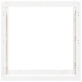 Suporte para lenha 100x25x100 cm pinho maciço branco