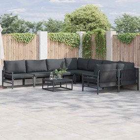 vidaXL Conjunto de Sofá de Jardim 8 pcs Antracite Aço
