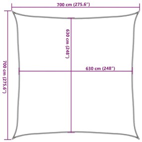 Para-sol estilo vela 160 g/m² 7x7 m PEAD verde-claro