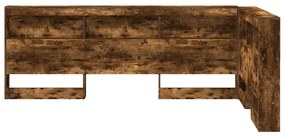 Cabeceira de armazenamento Carvalho fumado 120 cm