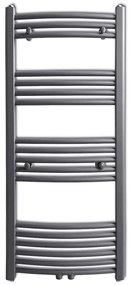 Aquecedor toalhas casa de banho curvo 500 x 1160 mm cinzento