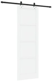 Porta Deslizante com Conjunto de Ferragens Branca 78x232 cm de Madeira