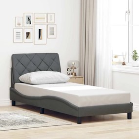Estrutura de cama com LED sem colchão 90x190 cm tecido