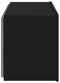 Móvel de parede para TV com luzes LED 80x35x41 cm preto
